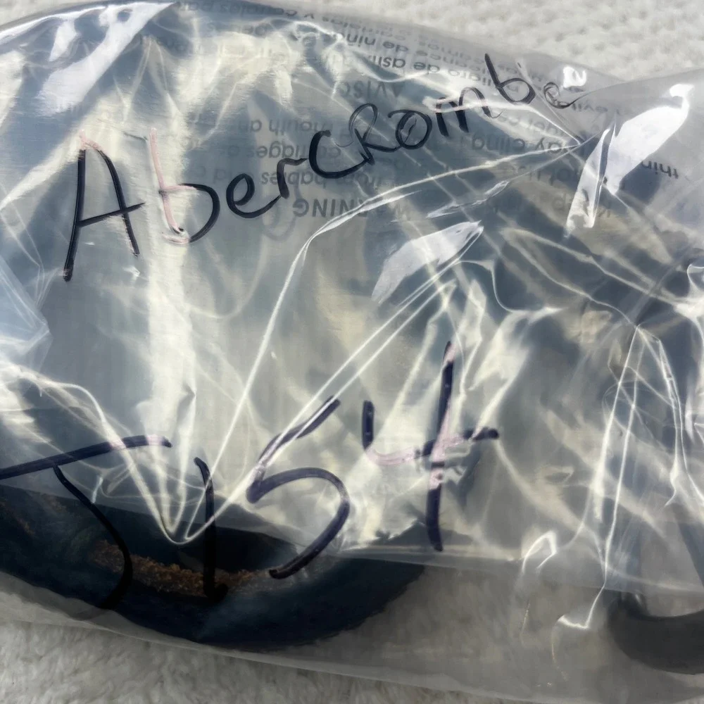 Abercrombie Kids Boys Black Leather Navy Woven Rope Trim Belt S/M 2K2106